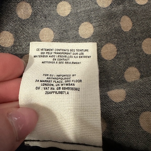 Cartonnier Twee Ribbon Trim Blazer 6 Navy Preppy Retro Academia Anthropologie - Picture 6 of 10